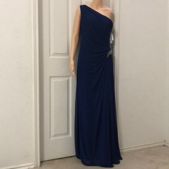 Alex Evenings Dresses & Skirts - Alex Evenings Embellished Cape One-Shoulder Dress